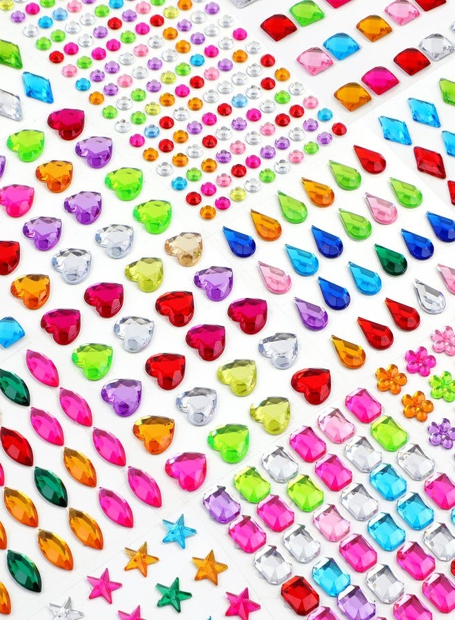 Hoiny 407pcs Gem Stickers Crafts for Kids, Self Adhesive Jewel Stickers, Acrylic Bling Stick on Gems, Big Rhinestone Stickers for Crafts, Muticolor Gemstone Sticky Gems for Crafting Decorating DIY - Image 1